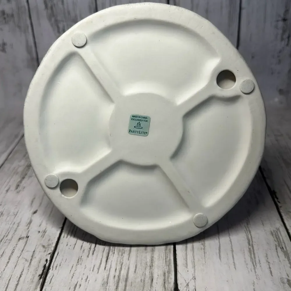PartyLite Ceramic‎ Christmas Market Evergreen Tree Candle Holder 8.5